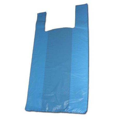 Chiner - Bolsas de Plástico Asa Camiseta Color Azul 