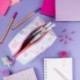 Estuche grande cuadrado para lápices con cierre de cremallera de Fringoo® , color Unicorn Chemistry Large