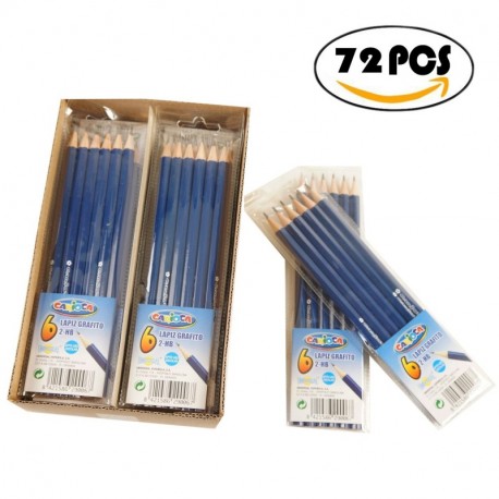 CARIOCA-Caja de 72 Lápices Grafito 2-HB Apto Uso Escolar Color Azul
