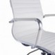 EBS Silla Giratoria Altura Ajustable Oficina Escritorio Giratorio Diseño Ergonómico Respaldo Alto de Piel Sintética Base Crom