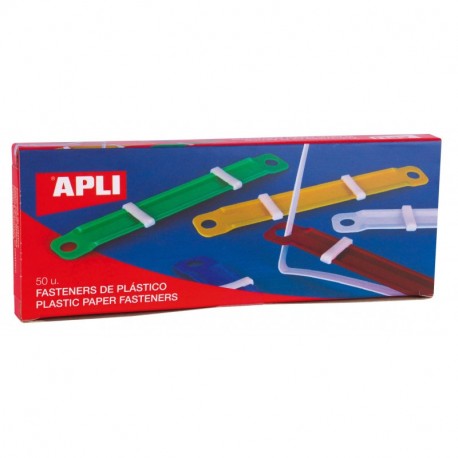 APLI 14909 - Fásteners de plástico completos colores surtidos, 50 unidades