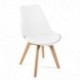 Mc Haus Lena Pack 4 Sillas, Madera/Acero/Polipropileno, Blanco, 53.5x49x83 Cm, 4 Unidades