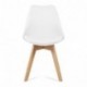 Mc Haus Lena Pack 4 Sillas, Madera/Acero/Polipropileno, Blanco, 53.5x49x83 Cm, 4 Unidades