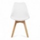 Mc Haus Lena Pack 4 Sillas, Madera/Acero/Polipropileno, Blanco, 53.5x49x83 Cm, 4 Unidades