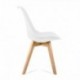 Mc Haus Lena Pack 4 Sillas, Madera/Acero/Polipropileno, Blanco, 53.5x49x83 Cm, 4 Unidades