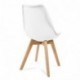 Mc Haus Lena Pack 4 Sillas, Madera/Acero/Polipropileno, Blanco, 53.5x49x83 Cm, 4 Unidades