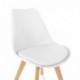 Mc Haus Lena Pack 4 Sillas, Madera/Acero/Polipropileno, Blanco, 53.5x49x83 Cm, 4 Unidades