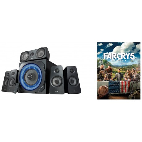 Trust 658 Tytan 5.1 - Sistema de altavoces con Far Cry 5 Standard Edition Uplay Code para PC, con iluminación LED y sonido e