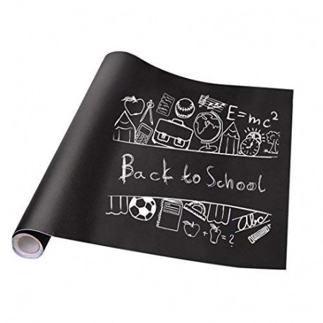 Ninonly Etiqueta Engomada de Pizarra 44.5 * 300 cm Blackboard Autoadhesiva Borrable Environmental Friendly, Dibujo Educa Pap