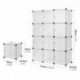 Homfa Armario Modular Estantería Modular Organizador para Ropas de 12 Cubos Blanco 110x145x37.5cm