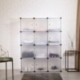 Homfa Armario Modular Estantería Modular Organizador para Ropas de 12 Cubos Blanco 110x145x37.5cm