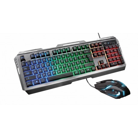 Trust Gaming GXT 845 Tural - Set de Teclado y ratón Gaming, Color Negro