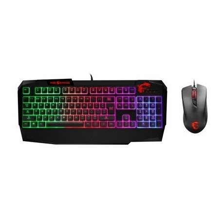 MSI Vigor GK40 Combo - Pack con teclado gaming retroiluminado en Español y ratón Clutch GM10, color negro