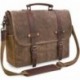 NEWHEY Bolso Bandolera Hombre Mensajero Bolsa Resistentes Maletin Portatil 15.6 Ordenador Lona Trabajo Vintage Marrón