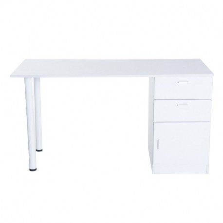 HOMCOM Mesa de Ordenador PC Escritorio de Oficina Estudio Hogar con Cajones 138x60x74cm Blanco