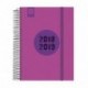 Finocam Espir Label - Agenda 2018-2019 1 día página español, 155 x 215 mm, rosa