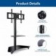 RFIVER Mobile TV Floor Stand/Carrito con estantes y Ruedas giratorias con Cerradura para la mayoría de 32 a 65 Pulgadas, TV d