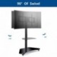 RFIVER Mobile TV Floor Stand/Carrito con estantes y Ruedas giratorias con Cerradura para la mayoría de 32 a 65 Pulgadas, TV d