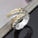 AnaZoz Anillos de Mujer Anillo Chapado en Plata Mujer Anillo Mujer Anillo Pluma Anillo Abierto Anillo Plata Oro Anillo Talla 