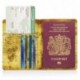 Famavala RFID - Funda con Tapa para Pasaporte Mapbronze Small