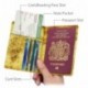 Famavala RFID - Funda con Tapa para Pasaporte Mapbronze Small
