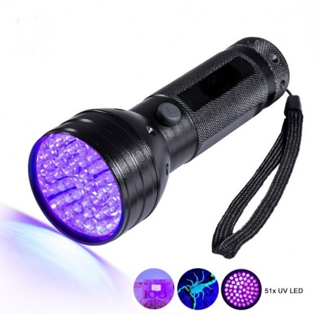 Móvil – Detector de billetes falsos UV 51 LED Linterna Lámpara UV Negro Luz dispositivo de prueba