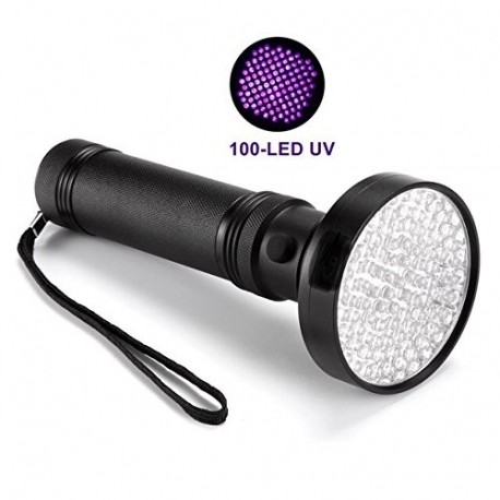 Móvil – Detector de billetes falsos UV 100 LED Linterna Lámpara UV Negro Luz dispositivo de prueba