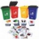 deAO Aprende a Reciclar en Inglés Juego de Mesa Educativo Infantil Clasificación de Desechos Set de Contenedores y Tarjetas e