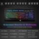 VicTsing Teclado Gaming Español USB, LED Rainbow Retroiluminación y Panel Completamente Metálico, Teclado QWERTY Español Idea