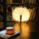 LED Plegable Lámpara del Libro, Ambiental Lámpara LED Recargable de 2000mAh, Lámpara LED con 5 Colores, para Luz de Lectura, 