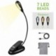 SKYEE Luz de lectura para Libro, Flexo de Pinza Recargable LED Lámpara Ebook 7 Luces LED 3 Niveles de Intensidad USB Cable de