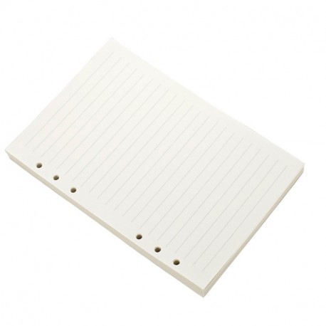 Recarga de papel A5 6 agujeros de papel blanco para cuaderno de hojas sueltas 100 hojas/200 páginas