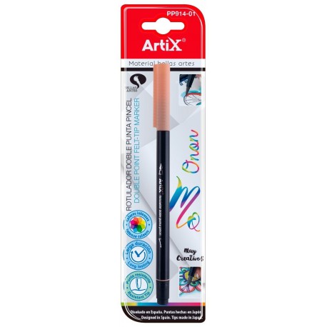 Artix PP914-01 - Rotulador doble punta pincel, color carne