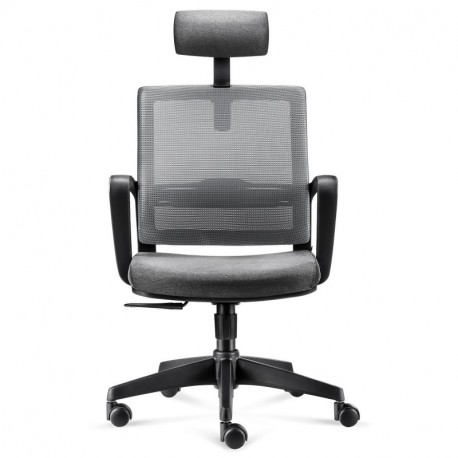 INTEY Silla de Oficina, Silla Ergonómica, Ajustables Reposacabezas y Soporte Lumbar, Malla Transpirable, Instalación Modular,