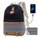 Netchain Mochila Escolares Mujer Mochila de Lona Casual Backpack Laptop Mochila para Ordenador Portátil 15.6 Pulgadas, USB Ch