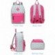 VASCHY Mochila Escolar para Niños, Mochila Infantil Mochila de Flamencos para Niñas Mochila Preescolar Bonita con Bolsillos L