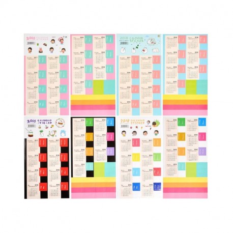 4 Set 2018 Planificador mensual Calendar Stickers Etiquetas autoadhesivas para diario, planificadores, agenda, cuadernos y pe