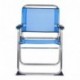 SOLENNY - Silla marinera plegable para playa de aluminio, tejido textiline transpirable en color azul
