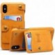 Funda móvil para iPhone X con cartera tarjetero con cremallera, Caqui