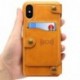 Funda móvil para iPhone X con cartera tarjetero con cremallera, Caqui