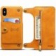 Funda móvil para iPhone X con cartera tarjetero con cremallera, Caqui