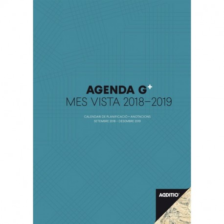 Additio P181-P - Agenda G Plus 2018-19, mes vista más anotaciones, catalán