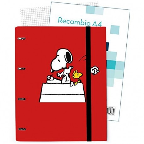 Grupo Erik Editores Snoopy - Carpeblock con 4 anillas, 32 x 27.5 cm