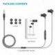 SoundPEATS Auriculares con Cable 3.5mm, micrófono y Control de Volumen, Auricular In-Ear Estéreo HiFi Cancelación de Ruido-Ne