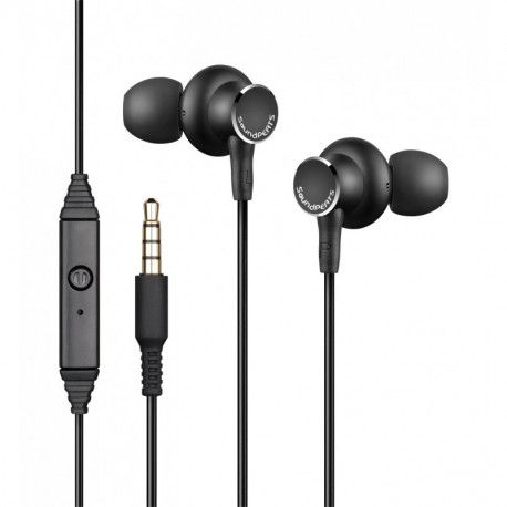 SoundPEATS Auriculares con Cable 3.5mm, micrófono y Control de Volumen, Auricular In-Ear Estéreo HiFi Cancelación de Ruido-Ne