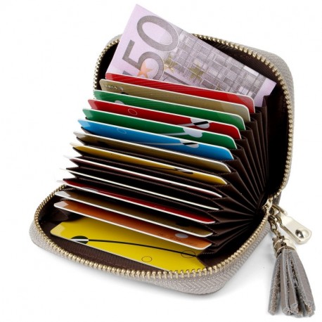 Tarjeteros Mujer Piel Tarjeteros para Tarjetas de Credito Tarjeteros Mujer Tarjetas Credito, Carteras de Mujer RFID Cuero Gr