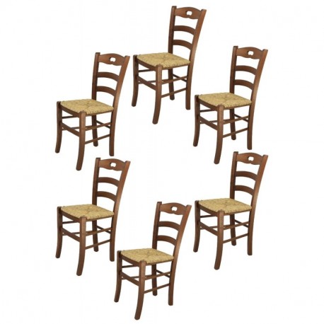 Tommychairs sillas de Design - Set de 6 sillas Savoie 38 Cocina, Comedor, Bar y Restaurante con Estructura en Madera Color Nu