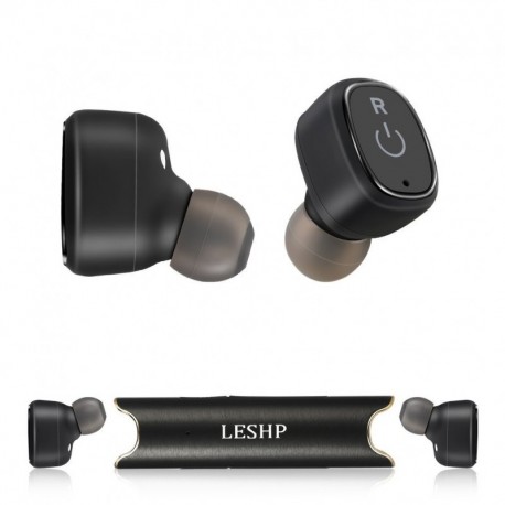 LESHP Auriculares Bluetooth Mini Auriculares Inalámbricos Bluetooth con energía móvil 4.2 Impermeable Reducción de ruido Depo