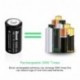 BONAI Ultra Pilas Recargables C 5000 mAh 1.2V Ni-MH baterías Recargables, Paquete de 4