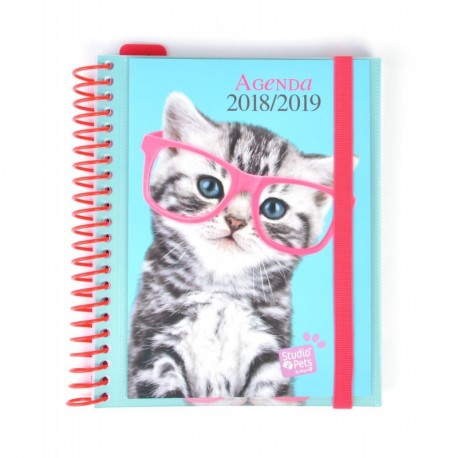 Grupo Erik Editores - Agenda escolar STUDIO PETS CAT 2018/2019 Semana vista, 15,5 x 19 cm